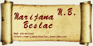 Marijana Beslać vizit kartica